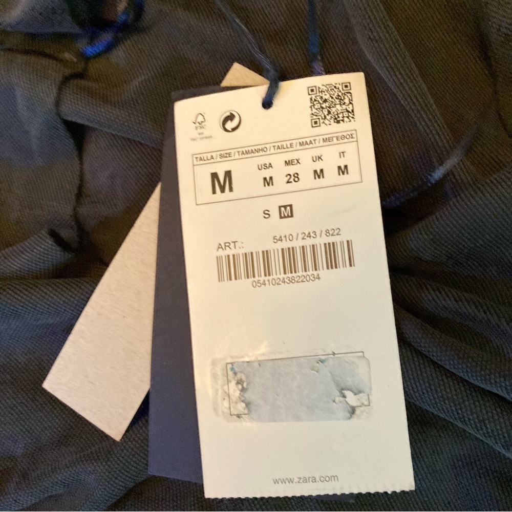 NWT Zara Woman Studio M Charcoal V-Neck High Low Tunic Fitted Long Sleeves - Picture 13 of 14